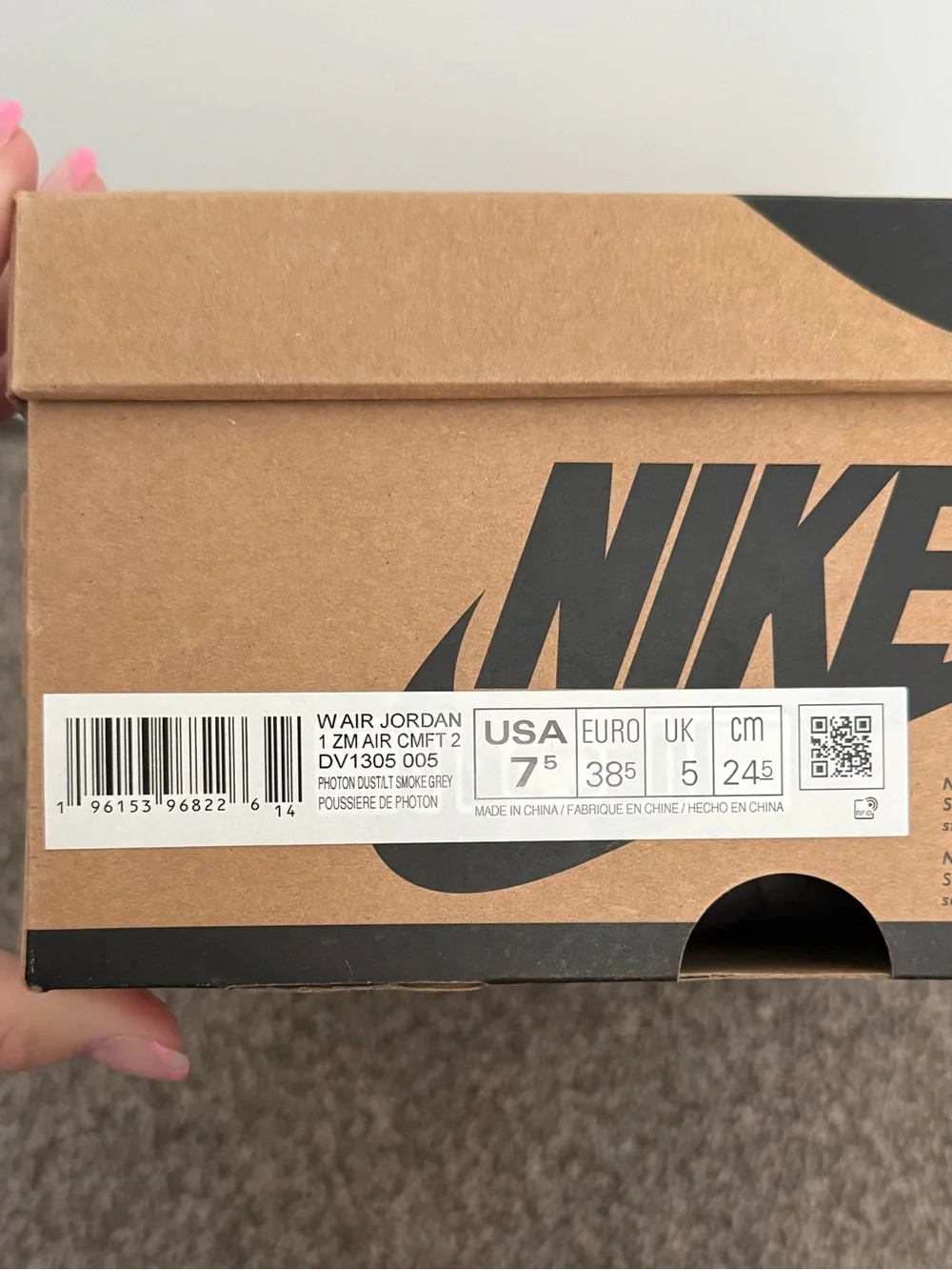Air Jordan 1 Zoom CMFT High Tops Grey Purple